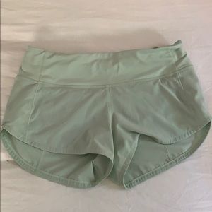 Mint green lululemon shorts